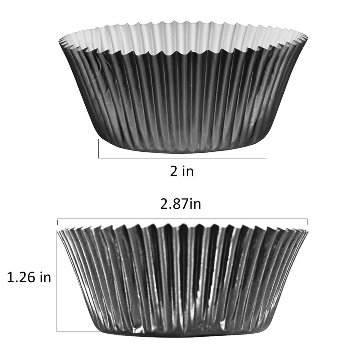 White foil cupcake top liners