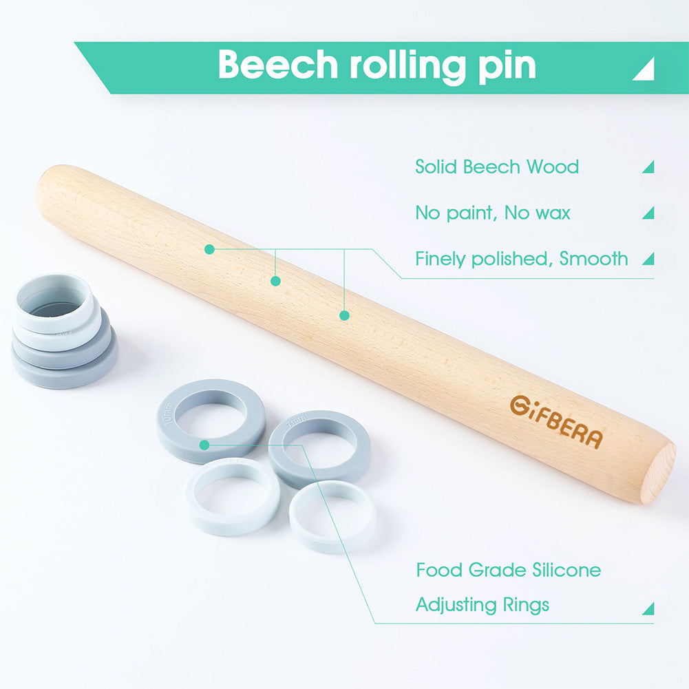 Rolling Pins with Adjustable Thickness Rings