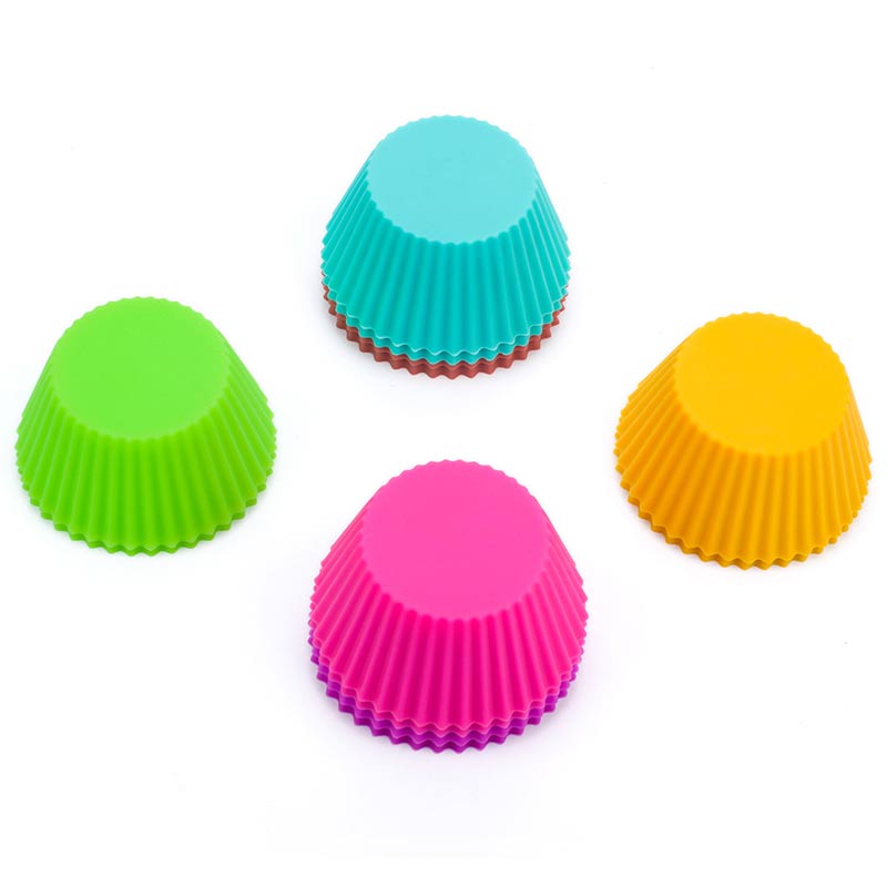12-Pack Silicone Jumbo Round Reusable Cupcake and Muffin Baking Cup, B —  Freshware