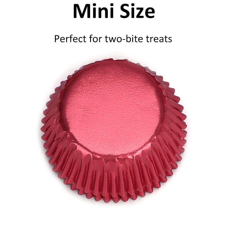 Mini Baking Cups / Red Foil Mini Cupcake Liners, 300Count Gifbera