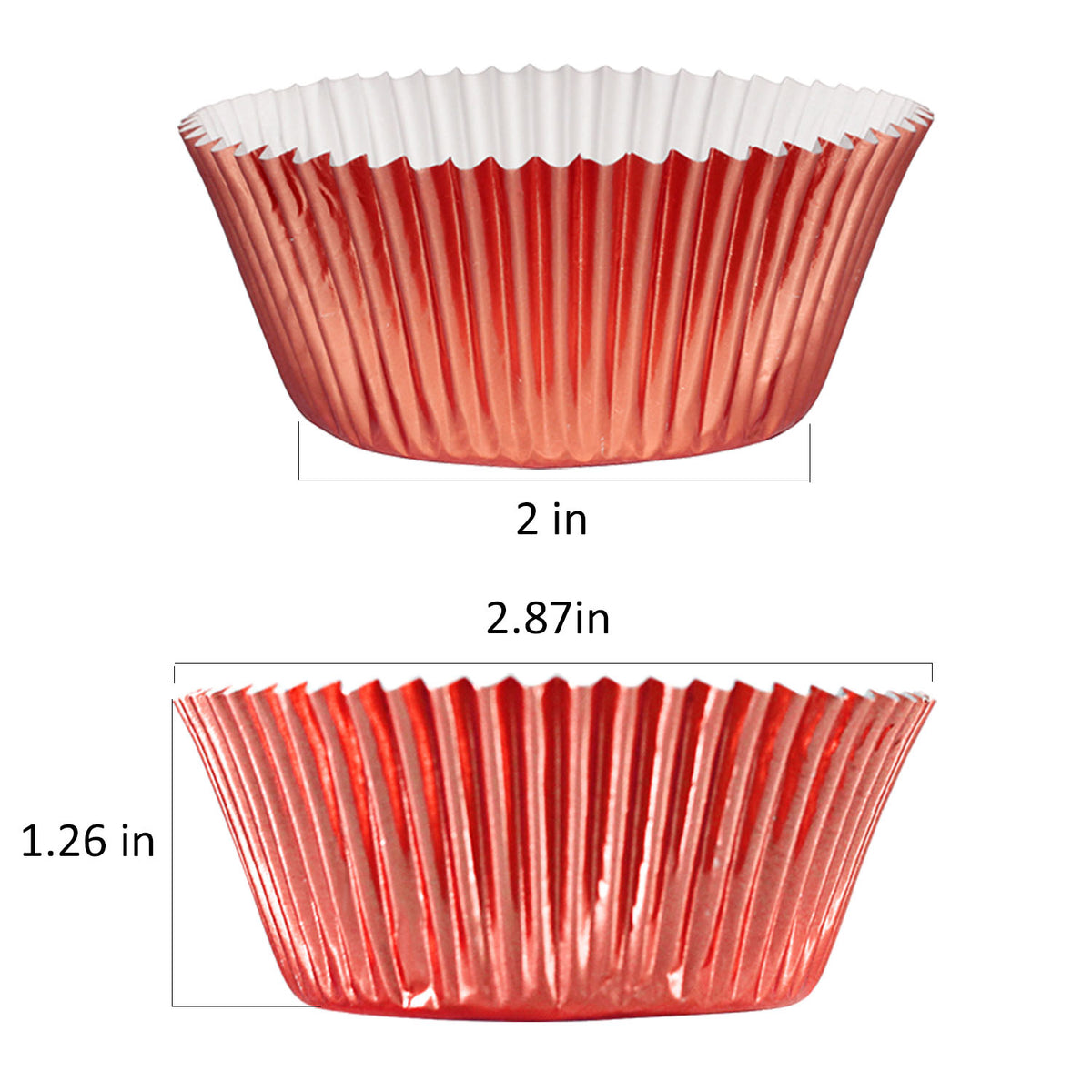 Gifbera Standard Red Foil Cupcake Liners 200-Count