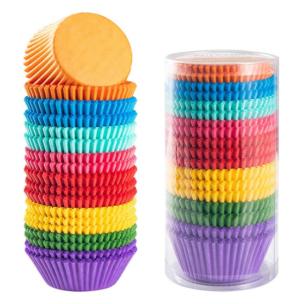 GIFBERA Rainbow Cupcake Liners muffin cases 400-pack