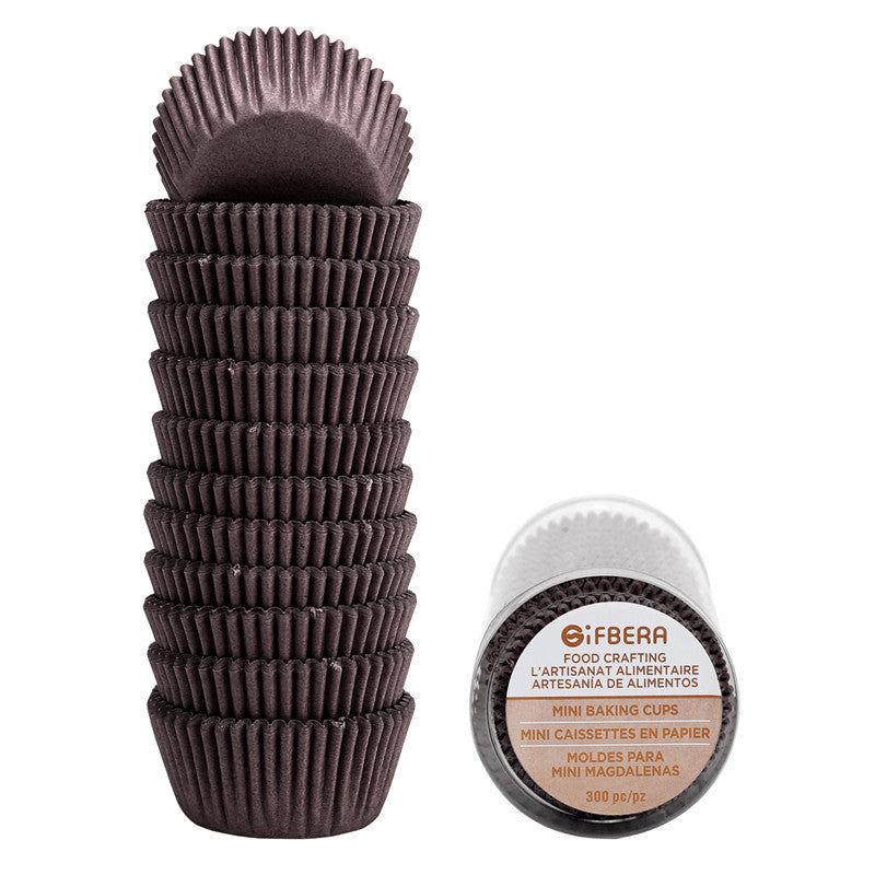 Mini Baking Cups / Coffee Brown Mini Cupcake Liners, 300-Count
