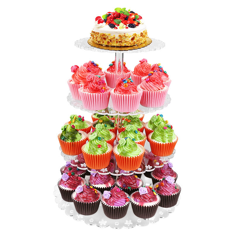 4-Tier Round Acrylic Cake Cupcake Stand
