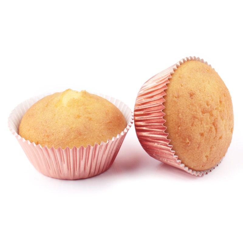 BAKE-IN-CUP 50-Pack Paper Baking Cups, Greaseproof Disposable Cupcake Muffin Liners (Large, Rose Gold Grid)