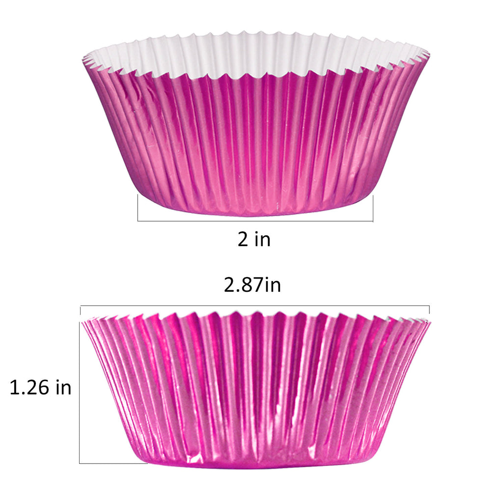 Standard Hot Pink Foil Cupcake Liners 200 Count Gifbera