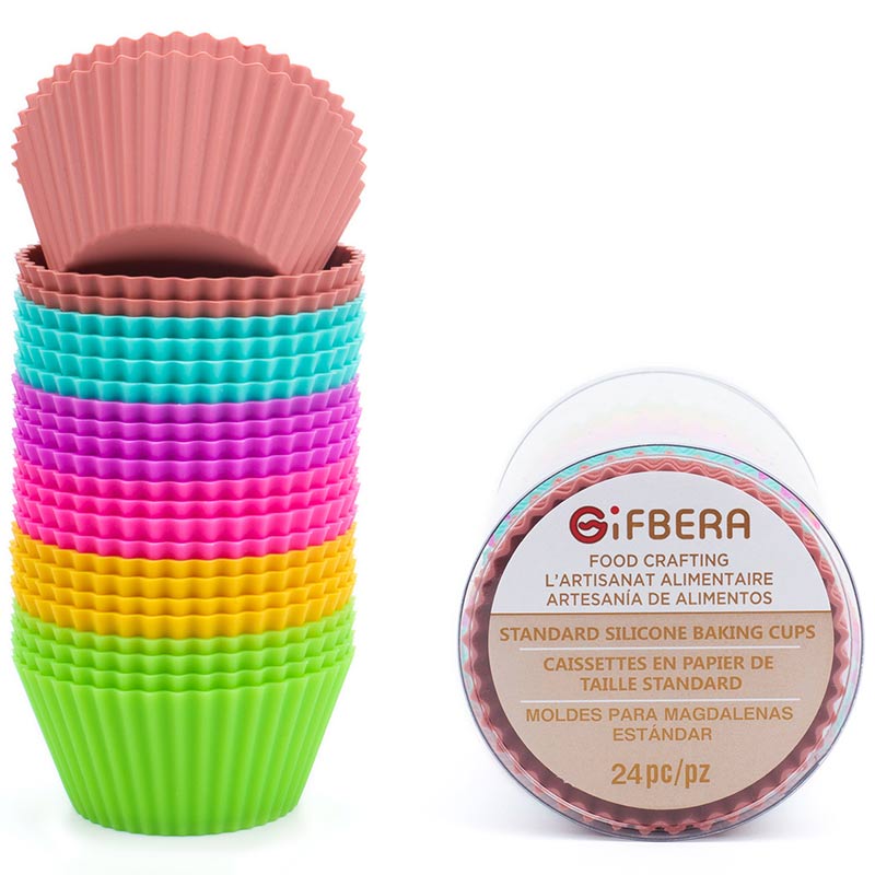 24-Count Standard Reusable Silicone Cupcake Liners / Muffin Molds