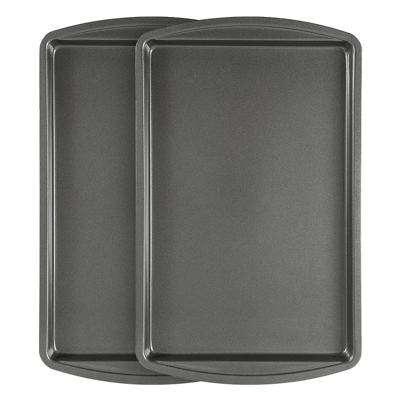 Nonstick Half Cookie Sheet Pan Set of 2, Double Coating Surface, Gray