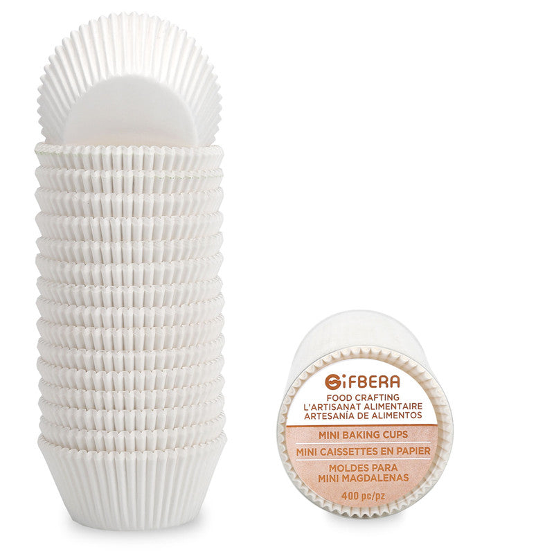 Mini Baking Cups / Mini White Cupcake Liners, 400-Count